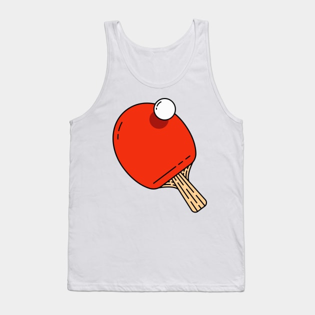 Ping Pong Paddle - Red Version - Not Text Pingpong Table Tennis Whiff Whaff Tank Top by Millusti